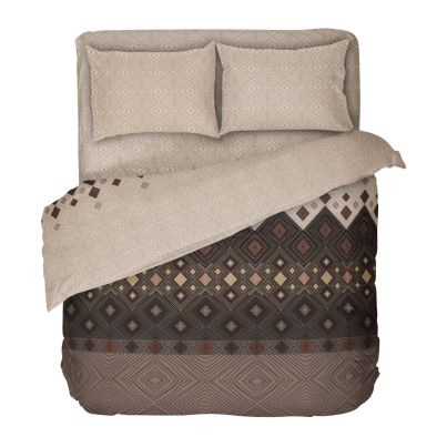 Single bed linen set DILIOS Coffee, 3 pcs, beige/brown