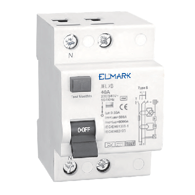 Electromagnetic RCD JEL1B 10kA 2P Type B 16A/30mA