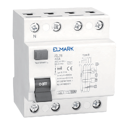 Electromagnetic RCD JEL1B 10kA 4P Type B 16A/30mA