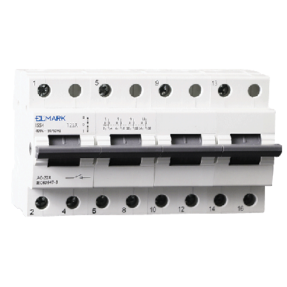 Three position changeover switch ISS4 125A 4P 400V