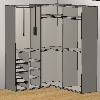 Modular walk-in corner wardrobe SL4259-4