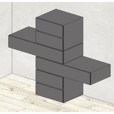 Drawer dresser Homy Cobalto Eco Marna 6 modules