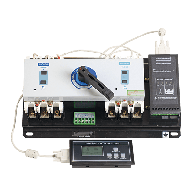 Dual power change-over switch EQ1 630A 3P 690V with separated control display