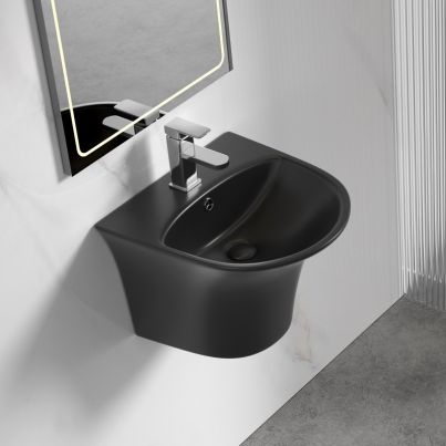 PORCELAIN BASIN WITH SEMI-PEDESTAL ARES-TONDO 4746MB
