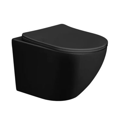 Wall-Hung Toilet Bowl TORNADO 4937MB, 49x36x36 cm, Black Matt