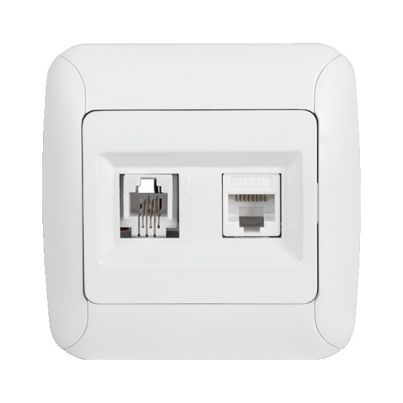 FANTASY Telephone + Computer Socket White /401132/