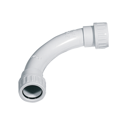 PVC bend 90 EC D20 IP65 Technopolymer Gray RAL7035 PVC bend 90ﾰ