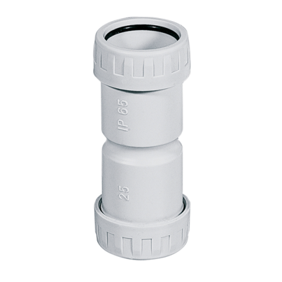 Conduit-conduit PVC joint D25 IP65 Technopolymer Gray RAL7035 Conduit-conduit PVC joint