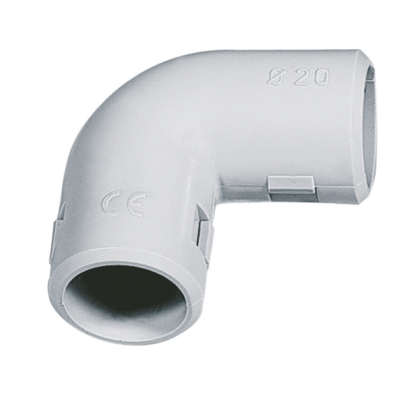 PVC bend small 90 EC D16 IP40 Technopolymer Gray RAL7035 Plastic bend small 90ﾰ