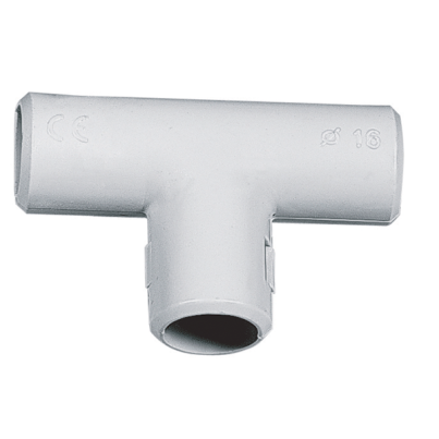 PVC T-joint EC D16 IP40 Technopolymer Gray RAL7035 PVC T-joint