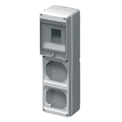 Industrial board for 2 Vertical sockets, 4 mod