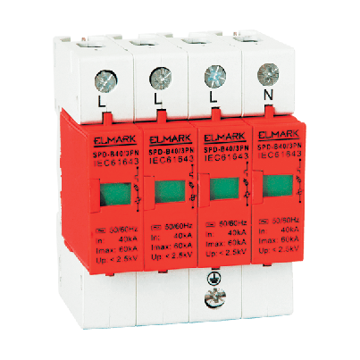 Surge arrester SPD 3P+N 440V AC 5kA Type 2