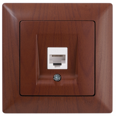 VISAGE COMPUTER SOCKET RJ45 DARK MAHOGANY