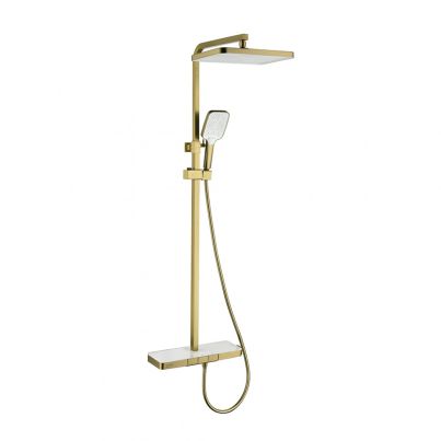 Thermostatic shower set 6703, Adjustable, Brush Gold