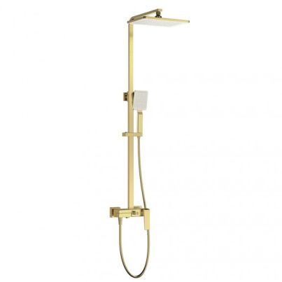 SHOWER SET WITH STATIONARY, HAND SHOWER AND MIXER ELINOR BRUSH GOLD