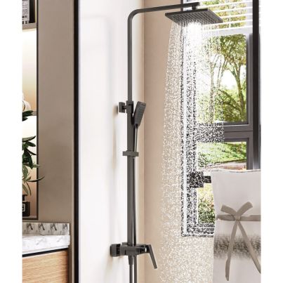 TELESC. SHOWER SET WITH STATIONARY, HAND SHOWER AND MIXER RIHANNA