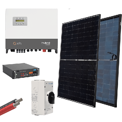 Hybr. solar system 3P 6kW 430W pan+batt