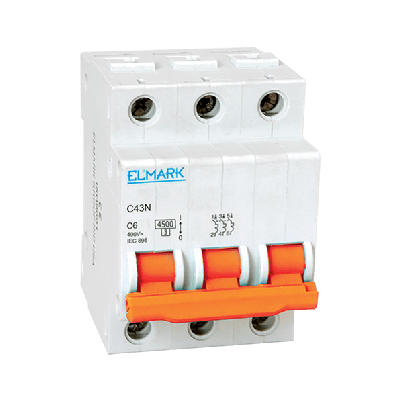 Miniature circuit breaker C43 6A 3P  4.5kA Curve C Design 4