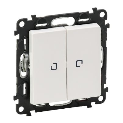 LEGRAND VALENA LIFE TWO BUTTON ONE WAY SWITCH WITH LIGHT WHITE