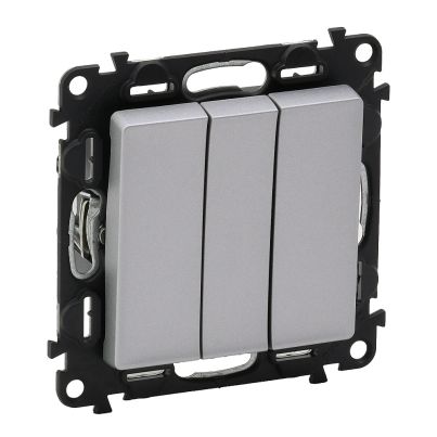 LEGRAND VALENA LIFE THREE BUTTONS ONE WAY SWITCH ALUMINIUM