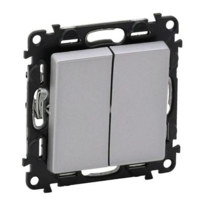 LEGRAND VALENA LIFE TWO BUTTON ONE WAY SWITCH ALUMINIUM