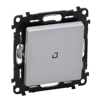 LEGRAND VALENA LIFE ONE BUTTON CROSS SWITCH WITH LIGHT ALUMINIUM