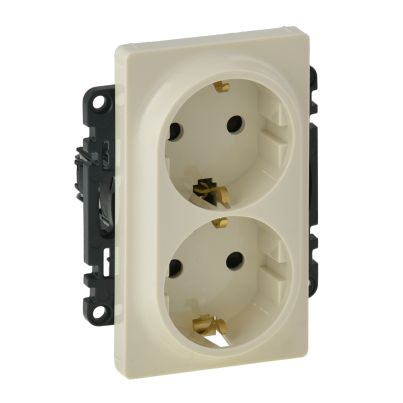 LEGRAND VALENA LIFE GERMAN TYPE DOUBLE SOCKET CREAM