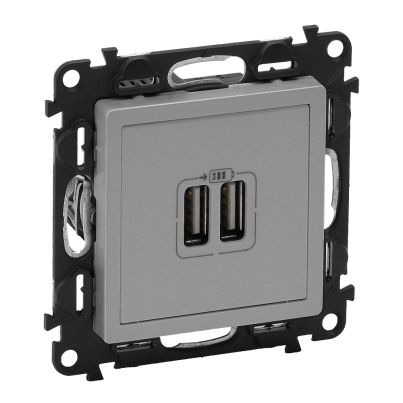 LEGRAND VALENA LIFE 2XUSB SOCKET TYPE A 5V 2.4A ALUMINIUM