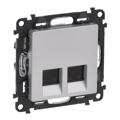 LEGRAND VALENA LIFE COMPUTER SOCKET 2XRJ45 5CAT.5E FTP ALUMINIUM