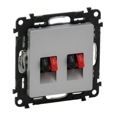 LEGRAND VALENA LIFE DOUBLE AUDIO SOCKET ALUMINIUM