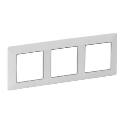 LEGRAND VALENA LIFE DECORATIVE TRIPLE PANEL WHITE-CHROME