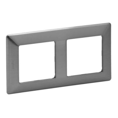 LEGRAND VALENA LIFE DECORATIVE DOUBLE PANEL STAINLESS STEEL