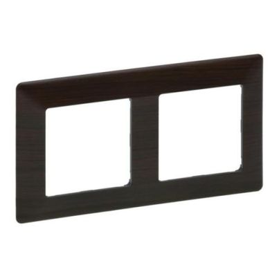 LEGRAND VALENA LIFE DECORATIVE DOUBLE PANEL DARK WOOD