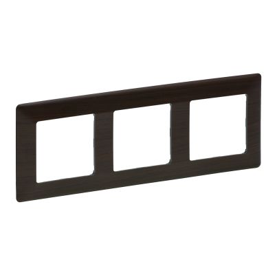 LEGRAND VALENA LIFE DECORATIVE TRIPLE PANEL DARK WOOD