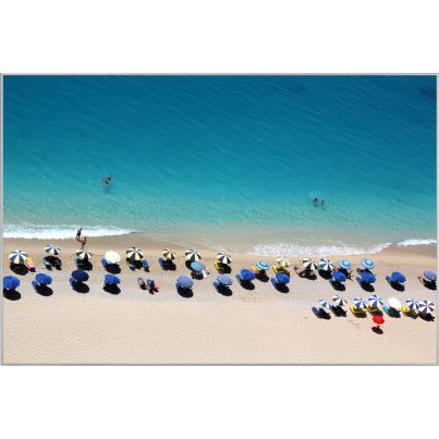 Picture with frame Sunshades on the beach 80x120cm