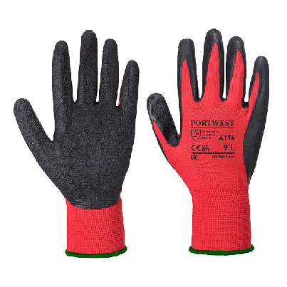 A174 flex grip latex glove