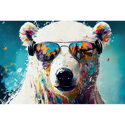 Acrylic glass wall art Cool Polar Bear 80x120cm