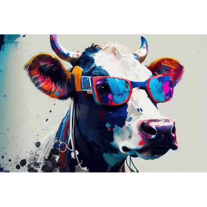 Acrylic glass wall art Cool Cow 80x120cm