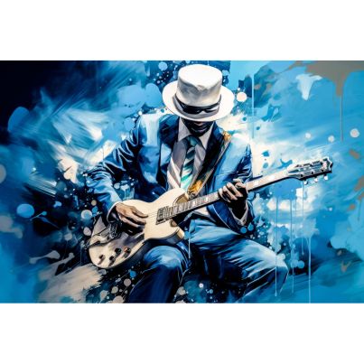 Acrylic glass wall art Blue Music 80x120cm