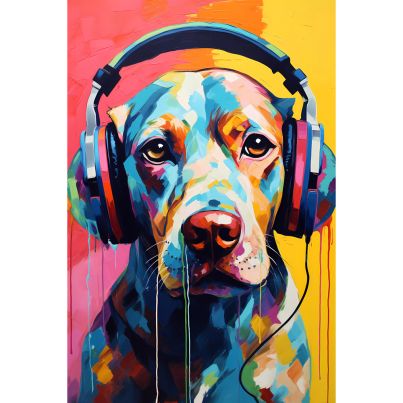 Acrylic glass wall art Doggy Sound 80x120cm