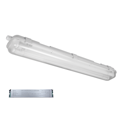 BELLA luminaire with LED tube(1200mm) 2X18W 4000K-4300K IP65 with block