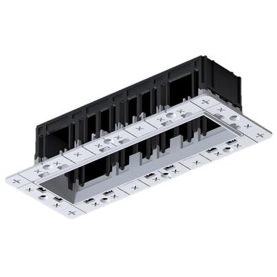 Modena 4 Module Recessed box without frame