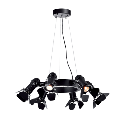 CINEMA Chandelier 6xE27 black