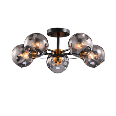 ELLARIA Chandelier 5xE27 wood/grey