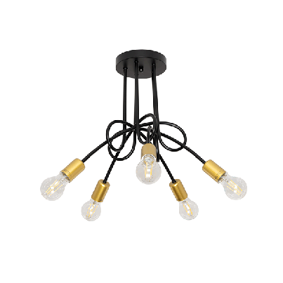 MYA Chandelier 5xE27 black/gold