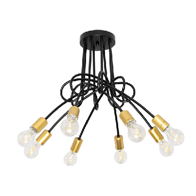 MYA Chandelier 8xE27 black/gold