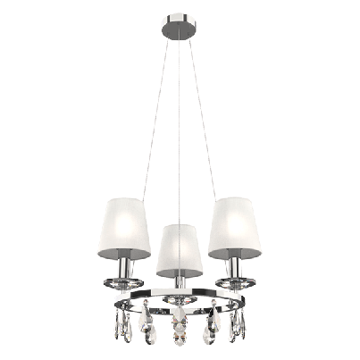 BARBARA Chandelier 6xE14 white/chrome