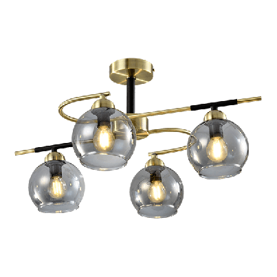 ELLARIA Chandelier 3xE27 wood/grey