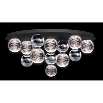 DIAMOND LED CEILING LAMP 32W 3000K, BLACK+CHROME