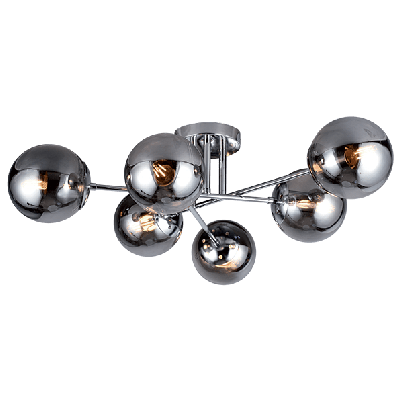 ERMINA Chandelier 8xE14 chrome/glass